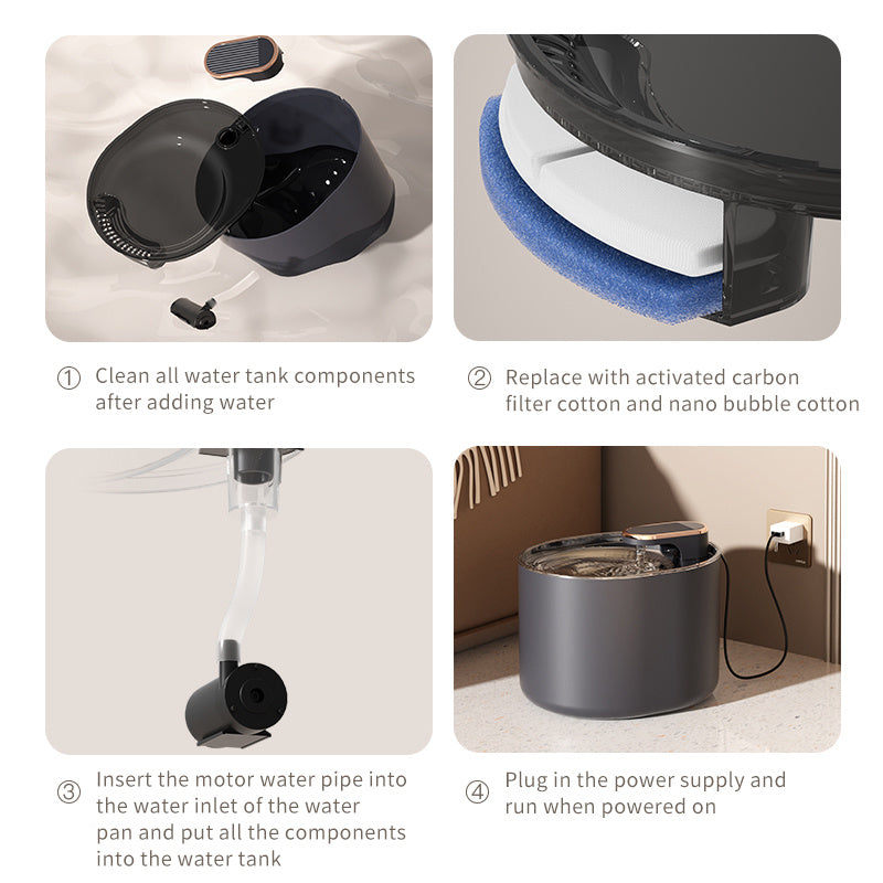 Automatic Pet Water Fountain – Quiet USB Dispenser for Cats & Dogs - Pup Lake