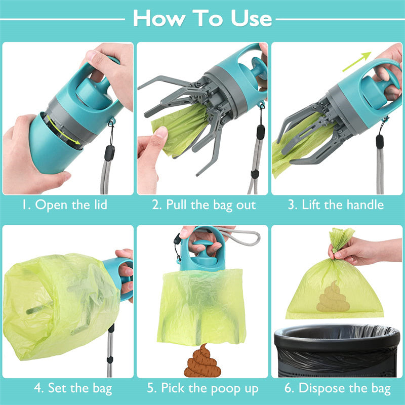 Easy-Clean Dog Poop Scooper with Bag Holder - Pup Lake