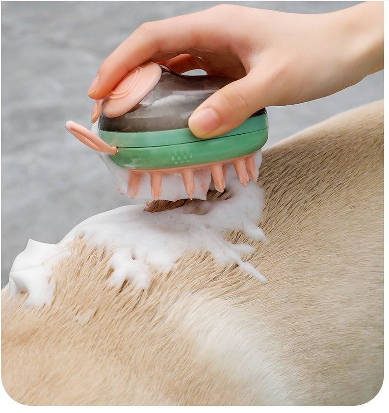 2-in-1 Pet Bath Brush – Grooming & Soap Dispenser Tool - Pup Lake
