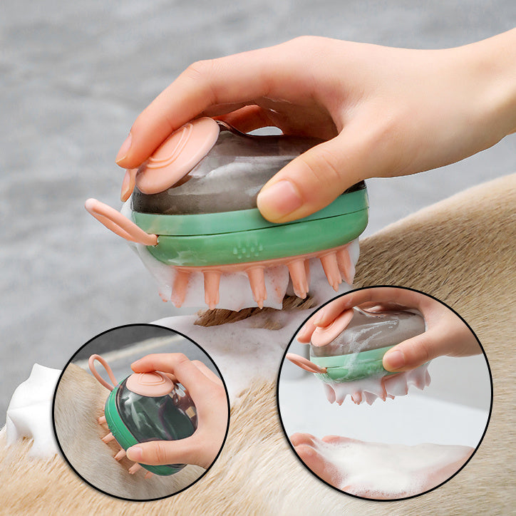 2-in-1 Pet Bath Brush – Grooming & Soap Dispenser Tool - Pup Lake